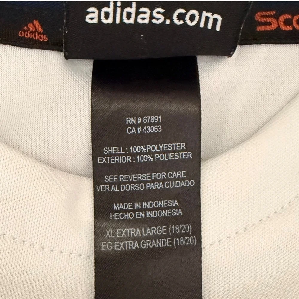 Adidas Notre Dame Irish Shirt Mens XL White Navy Short Sleeve Scorch Performance